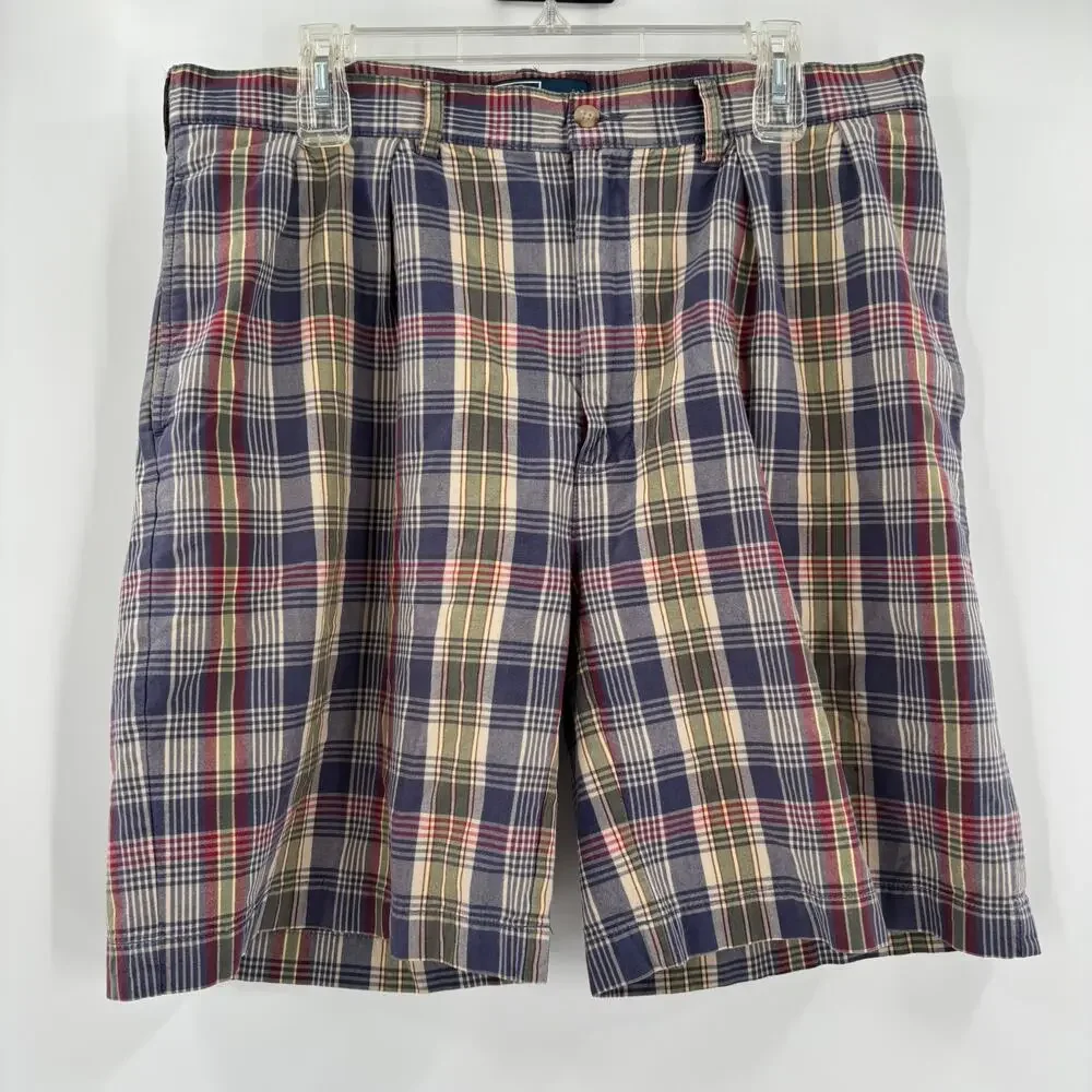 Polo Ralph Lauren Sz36 Multicolor Plaid 100% Cotton Tyler Shorts